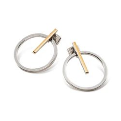 Boccia Titanium Earrings with GEP Bar - 0530-02